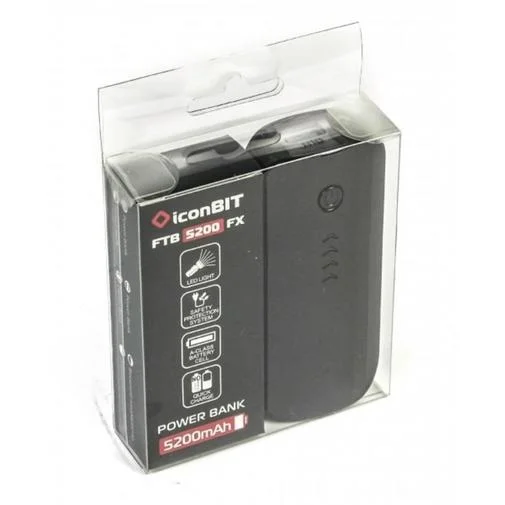 Фото: Батарея універсальна iconBIT Power Bank FTB 5200 FX2 5200mAh Black № 4 | KTC