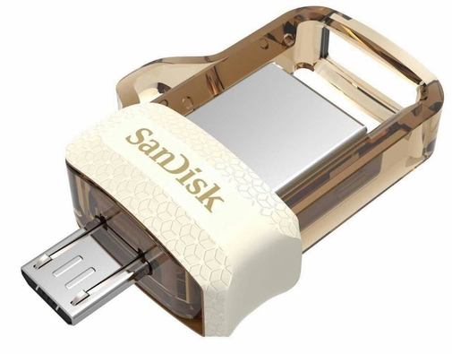 Флешка USB SanDisk Ultra Dual Drive OTG 64GB SDDD3-064G-G46GW White/Gold