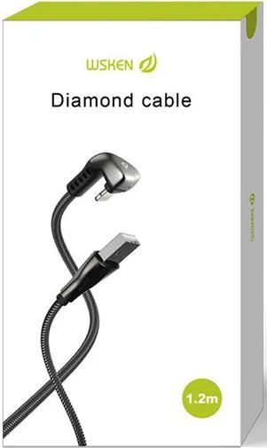 Фото: Кабель WSKEN Diamond AM / Lightning 1.2m Black (WDAC-01 Black) № 15 | KTC