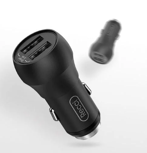 Фото: Автомобільний зарядний пристрій Recci U-TOUR 2xUSB 3.4A Black (RUC -E1) № 5 | KTC