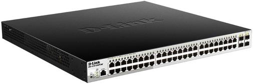 Switch, 52 ports, D-Link DGS-1210-52MPP/ME, 48x10/100/1000Mbps, 4xSFP, PoE, керований L2