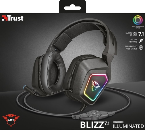 Гарнітура Trust GXT 450 Blizz RGB 7.1 Surround Gaming (23191)