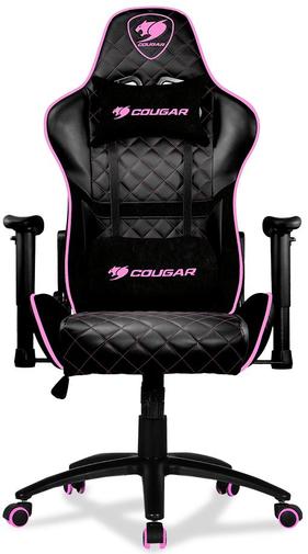 Крісло ігрове Cougar Armor One Eva, Екошкіра, Al основа, Black/Pink