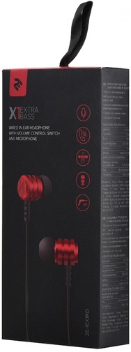 Гарнітура 2E X1 Extra Bass Red (2E-IEX1RD)
