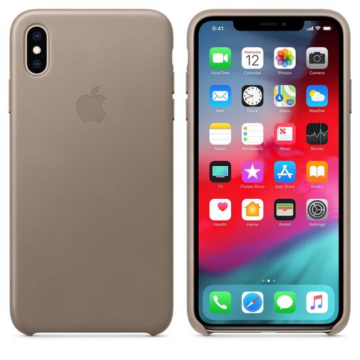  Чохол Apple for iPhone Xs Max - Leather Case Taupe (MRWR2)
