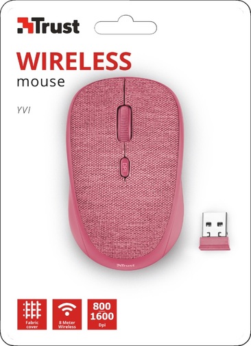 Миша Trust Yvi Fabric Wireless Pink (22674)