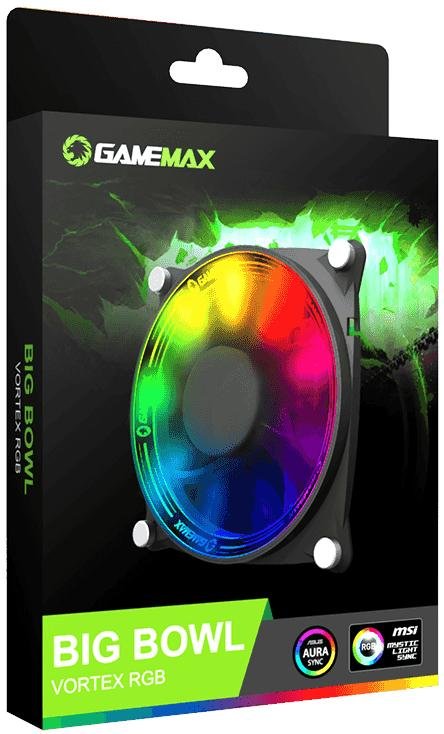 Кулер для корпусу Gamemax GMX-12-RBB, 120x120x25mm, 1900об/хв, 28.8дБ, 3pin + ARGB 3pin