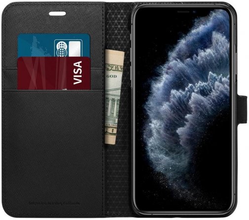 Чохол-книжка Spigen для Apple iPhone 11 Pro Max - Wallet S Saffiano Black