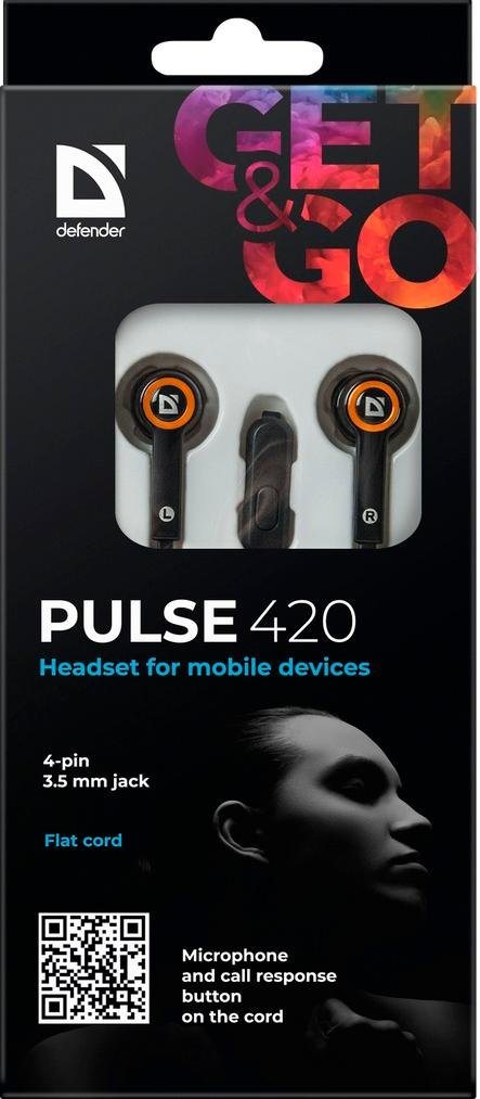 Гарнітура Defender Pulse 420 Black/Orange (63420)