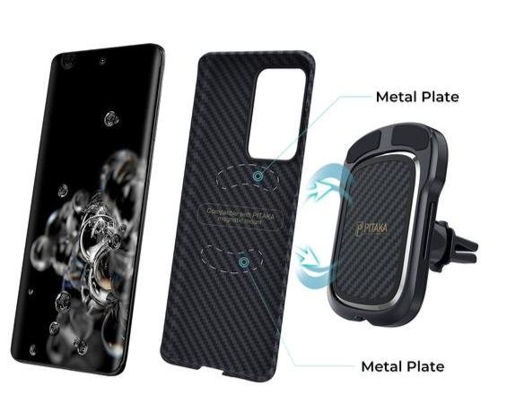 Чохол-накладка PITAKA для смартфону Samsung S20 Ultra - MagEz case, Black / Grey