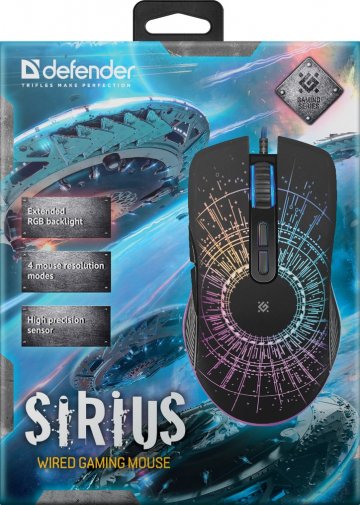 Миша Defender Sirius GM-660L Black (52660)