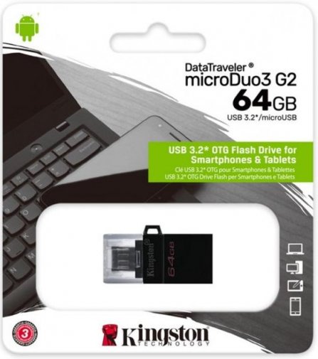 Флешка USB Kingston DT MicroDuo OTG 64GB DTDUO3G2/64GB