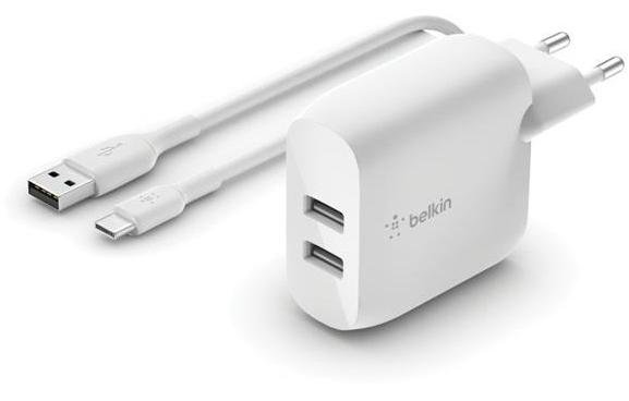 Зарядний пристрій Belkin Home Charger White with Type-C cable (WCE002VF1MWH)