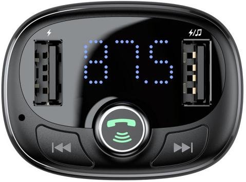 Автомобільний зарядний пристрій + FM-трансмітер Baseus T-Typed Wireless MP3 Сharger Tarnish (CCALL-TM0A)
