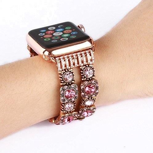 Ремінець HiC for Apple Watch 38/40mm - Vintage Faux Crystal Band Pink