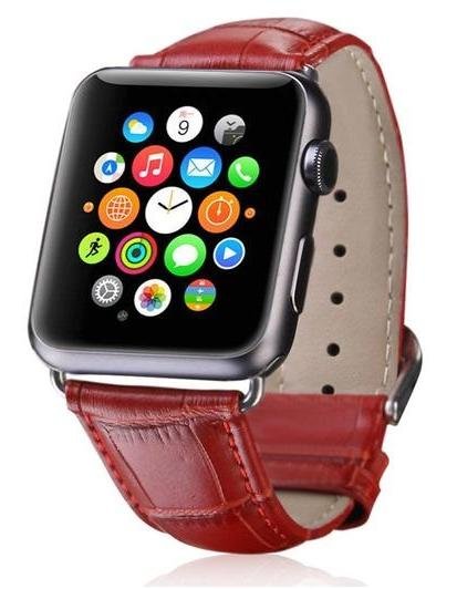 Ремінець HiC for Apple Watch 38/40mm - Crocodail Leather Loop Band Red