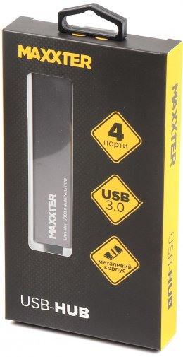 USB-хаб Maxxter HU3A-4P-02 Dark Grey