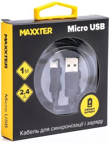  Кабель Maxxter AM / Micro USB 1m Black (UB-M-USB-02-1m)