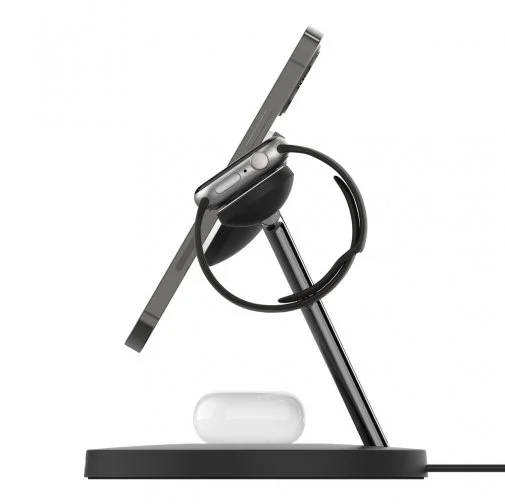 Фото: Бездротова зарядна станція Belkin 3in1 MagSafe iPhone 12 Wireless Charger Black (WIZ009vfBK) № 10 | KTC