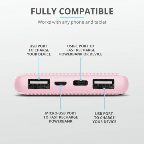 Фото: Батарея універсальна Trust Primo Ultra-thin 10000mAh Pink (23897_TRUST) № 15 | KTC