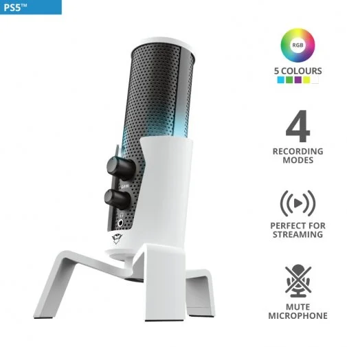 Фото: Мікрофон Trust GXT 258W Fyru 4in1 Streaming Microphone White (24257_TRUST) № 14 | KTC