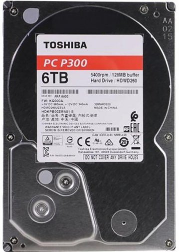  Жорсткий диск Toshiba P300 SATA III 6TB Bulk (HDWD260UZSVA)