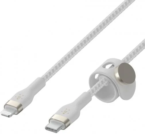 Фото: Кабель Belkin Braided Silicone Type-C / Lightning 1m White (CAA011BT1MWH) № 7 | KTC