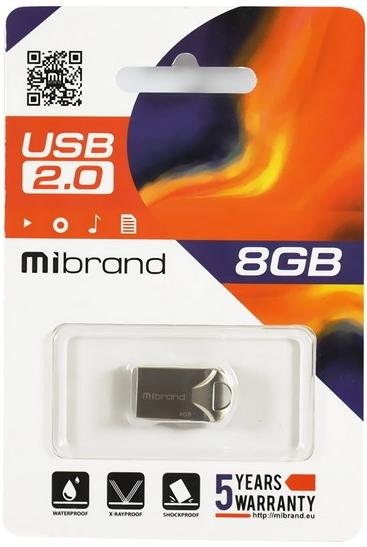Флешка USB Mibrand Hawk 8GB Black (MI2.0/HA8M1B)