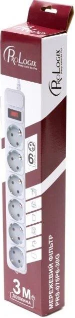 Фото: Мережевий фільтр ProLogix 6/3m Gray (PRS-075P6-30G) № 5 | KTC