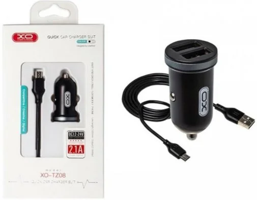 Фото: Автомобільний зарядний пристрій XO TZ08 with Micro USB cable Black № 5 | KTC