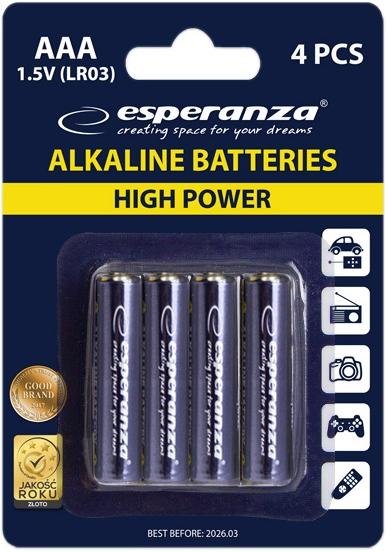 Батарейка Esperanza AAA Baterie Alkaliczne (BL/4) (EZB102)