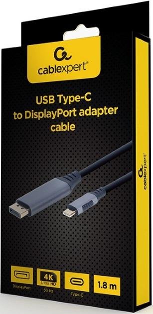Кабель Cablexpert 4K 60Hz Type-C / DisplayPort 1.8m Gray (CC-USB3C-DPF-01-6)