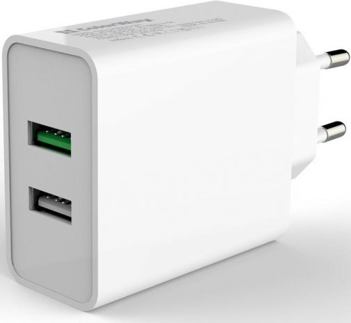 Зарядний пристрій ColorWay 2xUSB Quick Charge 3.0 30W White with cable Type-C Black (CW-CHS021Q-WT-CBU)