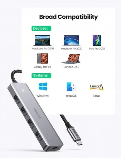 Фото: USB-хаб UGREEN CM219 Gray (70336) № 6 | KTC