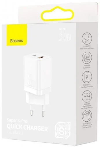 Фото: Зарядний пристрій Baseus Super Si Pro 30W White (CCSUPP-E02) № 10 | KTC