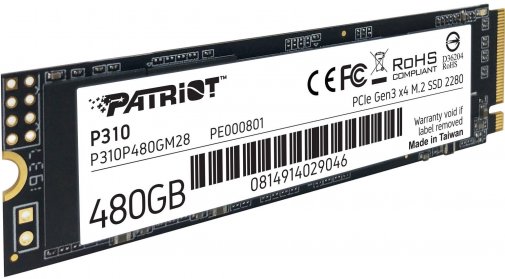 SSD-накопичувач Patriot P310 2280 PCIe Gen 3.0 x4 480GB (P310P480GM28)
