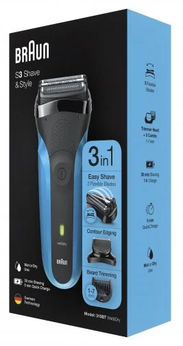 Фото: Електробритва Braun Series 3 310BT Wet/Dry Black/Blue (81702943) № 12 | KTC