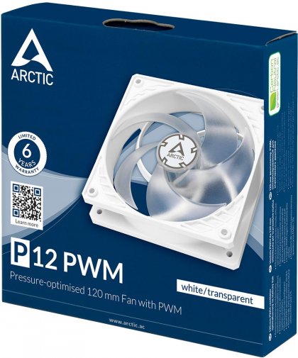 Вентилятор для корпуса Arctic P12 PWM White/Transparent (ACFAN00131A)