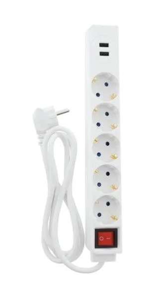 Фото: Мережевий фільтр Hama 5/1.5m 2xUSB White (00137350) № 5 | KTC