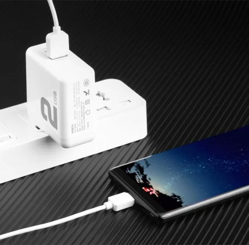 Фото: Зарядний пристрій Rock Space T13 Dual Port QC3.0 Travel 30W White (6971680470879) № 8 | KTC