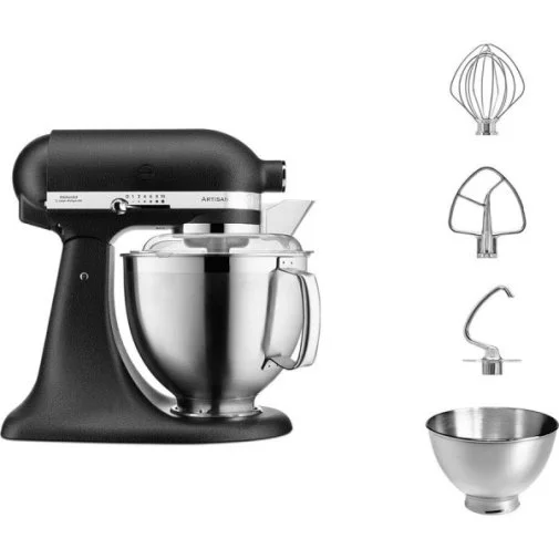 Фото: Планетарний міксер KitchenAid Mixer tilt-head 4.8L Artisan Premium 5KSM185PS Matte Black (5KSM185PSEBK) № 8 | KTC
