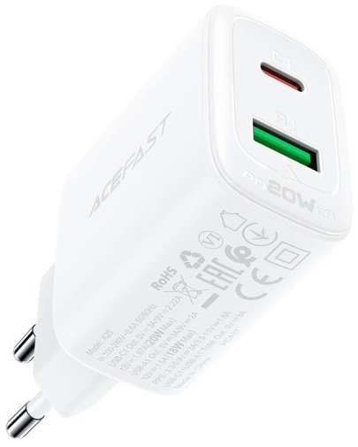 Зарядний пристрій Acefast A25 PD20W White (AFA25W)