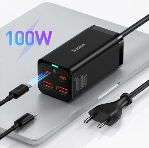 Фото: Зарядний пристрій Baseus GaN 3 Pro 100W Black with Type-C/Type-C (CCGP000101) № 12 | KTC