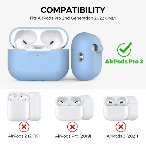 Фото: Чохол for AirPods Pro 2 - Silicon Case DELIDIGI Sky blue № 12 | KTC