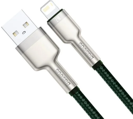 Фото: Кабель Baseus Cafule Metal 2.4A AM / Lightning 2m Green (CALJK-B06) № 8 | KTC