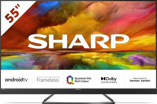 Телевізор QLED Sharp 4T-C55EQ3EM2AG (Smart TV, Wi-Fi, 3840x2160)