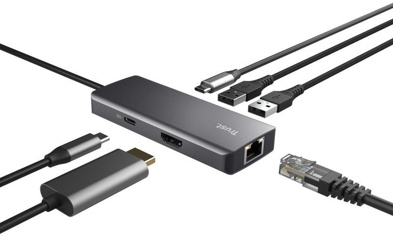 USB-хаб Trust 6 port Dalyx Silver (24968)