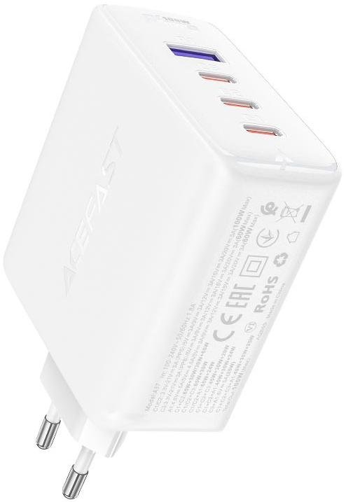 Зарядний пристрій Acefast A37 100W GaN White (AFA37W)