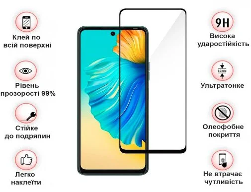 Фото: Захисне скло BeCover for Tecno Camon 19 CI6n/19 Pro CI8n - Black (708162) № 6 | KTC