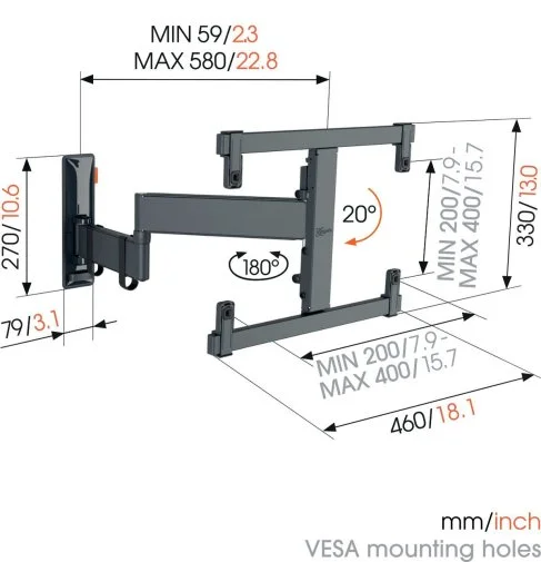 Фото: Кронштейн Vogels TVM 3463 OLED Black (3834630) № 6 | KTC